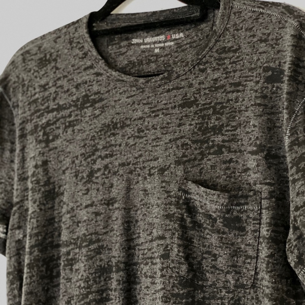 John Varvatos Short Sleeve Burnout Crewneck